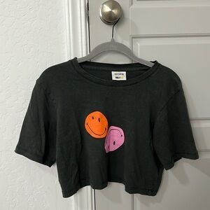 cotton on Smiley Face cropped shirt